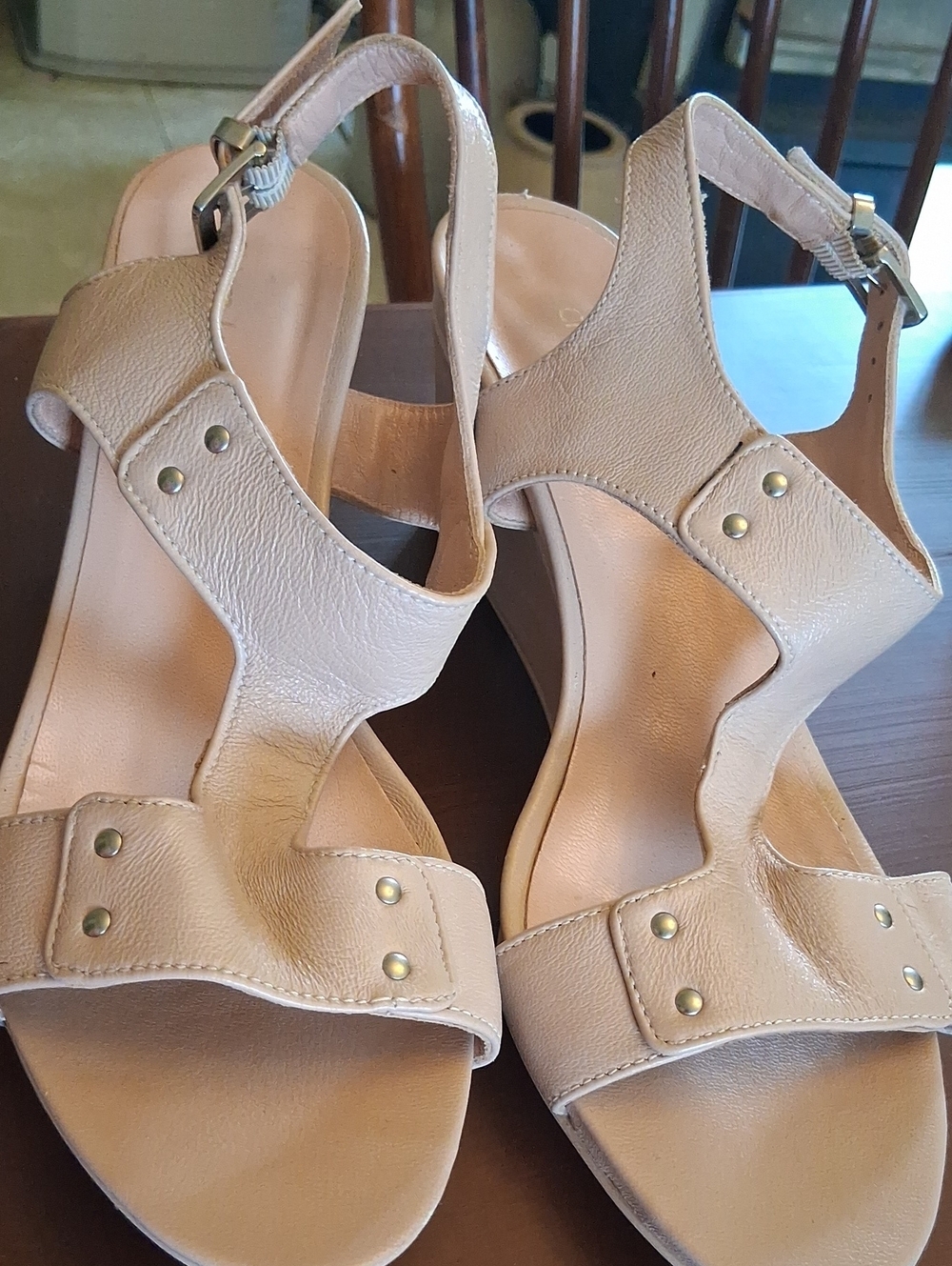 Chiari Luciano Women's Beige Wedge Sandals Italy - 39